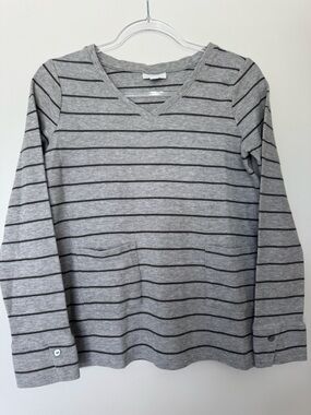 J. Jill Gray Striped Knit Top